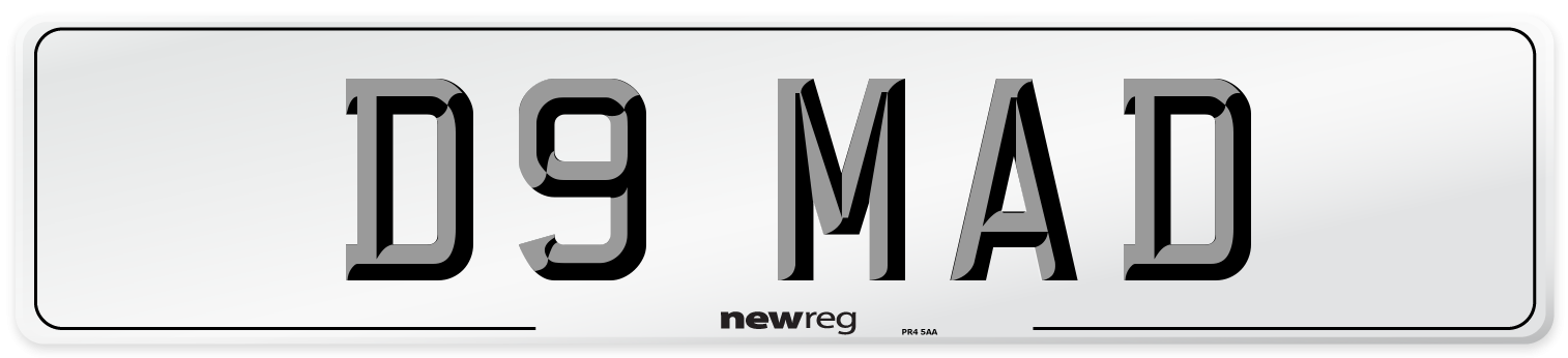 D9 MAD Number Plate from New Reg